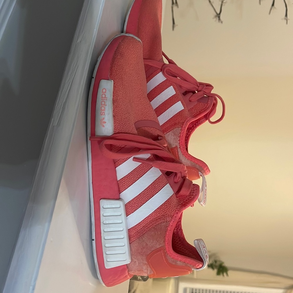 Salmon colored Adidas boosts- women shoe
